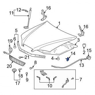 New OEM Hood Release Cable Clamp Fits, 1997-2001, 2013-2018 Lexus ES - Part # 9046712009