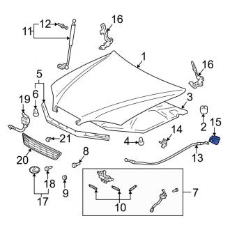 New OEM Front Hood Release Handle Fits, 1997-2001 Lexus ES - Part # 5360133020C0