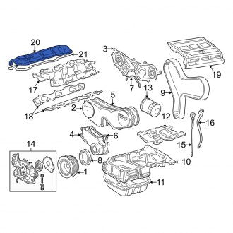 New OEM Left Engine Valve Cover Fits, 1999-2001 Lexus ES - Part # 112020A030