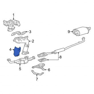 New OEM Exhaust Manifold Heat Shield Fits, 1999-2001 Lexus ES - Part # 2558620010