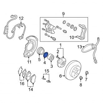 New OEM Front Wheel Bearing Snap Ring Fits, 1997-2003 Lexus ES - Part # 9052188001