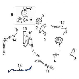 New OEM Power Steering Return Hose Fits, 1997-2001 Lexus ES - Part # 4441606050