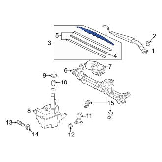 New OEM Right Windshield Wiper Blade Fits, 1997-2001 Lexus ES - Part # 8521247021