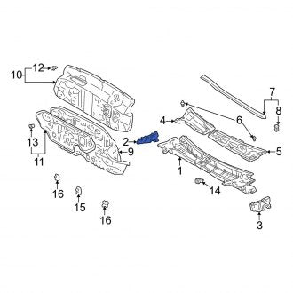 New OEM Right Cowl Extension Fits, 1997-2001 Lexus ES - Part # 5571333020