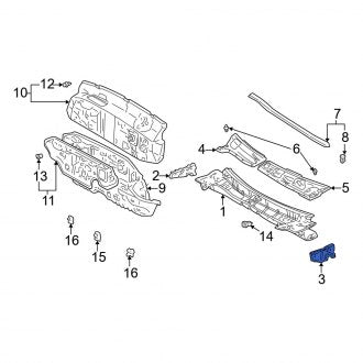 New OEM Left Cowl Extension Fits, 1997-2001 Lexus ES - Part # 5571433020