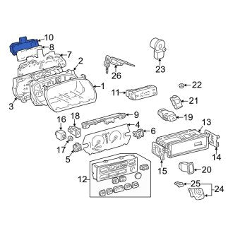 New OEM Rear Instrument Cluster Housing Cover Fits, 1997-2001 Lexus ES - Part # 8382133150