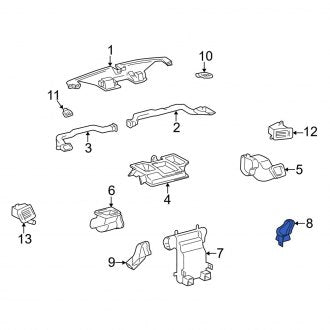 New OEM Right Lower Instrument Panel Air Duct Fits, 1997-2001 Lexus ES - Part # 8720133130