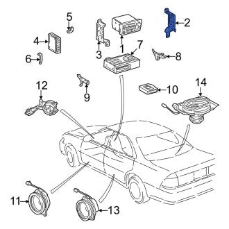 New OEM Right Radio Bracket Fits, 1997-2001 Lexus ES - Part # 8621133090