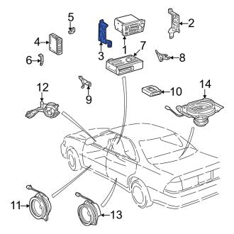 New OEM Left Radio Bracket Fits, 1997-2001 Lexus ES - Part # 8621233090