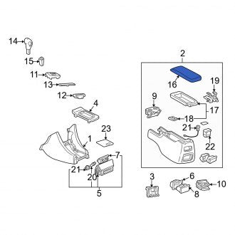 New OEM Console Lid Fits, 1997-2001 Lexus ES - Part # 5890533140A0