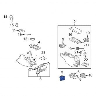 New OEM Rear Console Bracket Fits, 1997-2001 Lexus ES - Part # 5899633020