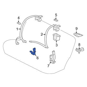 New OEM Rear Right Seat Belt Receptacle Fits, 1997-2001 Lexus ES - Part # 7338033060C0