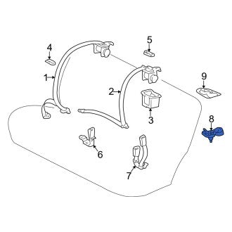 New OEM Child Restraint Anchor Plate Fits, 2000-2001 Lexus ES - Part # 7370850020