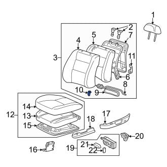 New OEM Front Seat Back Recliner Adjustment Handle Fits, 1997-1998 Lexus ES - Part # 7279112010P0