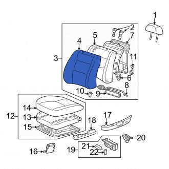 New OEM Front Left Seat Back Cushion Cover Fits, 1998-1999 Lexus ES - Part # 7107433630G0