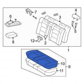 New OEM Rear Seat Cover Fits, 1997 Lexus ES - Part # 7107533220G0