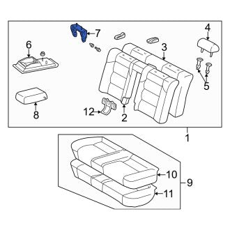 New OEM Rear Seat Armrest Bracket Fits, 1997-2001 Lexus ES - Part # 7288333020