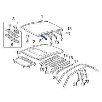 New OEM Front Roof Bow Fits, 1997-2001 Lexus ES - Part # 6314333030