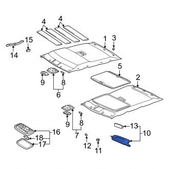 New OEM Right Sun Visor Fits, 1997, 1999-2001 Lexus ES - Part # 7431033801B0