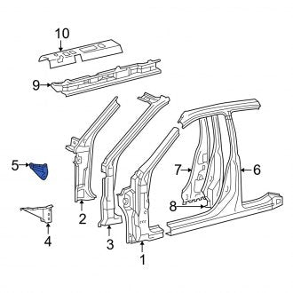 New OEM Body A-Pillar Bracket Fits, 1997-2001 Lexus ES - Part # 6116533020