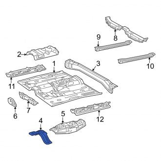 New OEM Rear Center Left Floor Pan Reinforcement Fits, 1997-2001 Lexus ES - Part # 5821633020