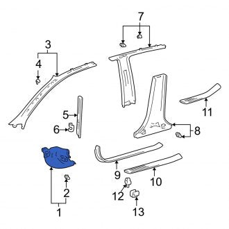 New OEM Left Kick Panel Trim Fits, 1997-2001 Lexus ES - Part # 6210233120A0