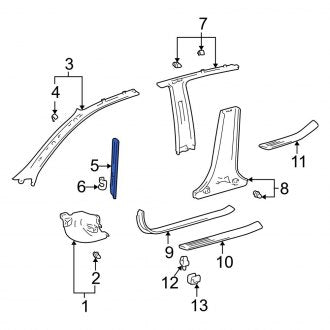 New OEM Left Door Opening Trim Fits, 1997-2001 Lexus ES - Part # 6231633020A0