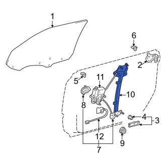 New OEM Front Right Window Regulator Fits, 1999-2001 Lexus ES - Part # 6981033070