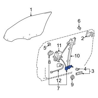 New OEM Front Left Window Regulator Fits, 1999-2001 Lexus ES - Part # 6982033070