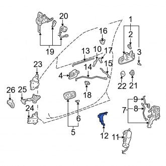 New OEM Front Right Door Lock Rod Cover Fits, 1997-2001 Lexus ES - Part # 6939133020