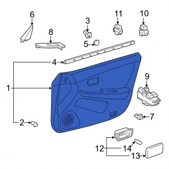 New OEM Front Right Inner Door Interior Trim Panel Fits, 1997-2001 Lexus ES - Part # 6761033760G2