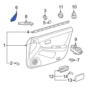 New OEM Front Left Door Trim Molding Fits, 1997-2001 Lexus ES - Part # 6749233070