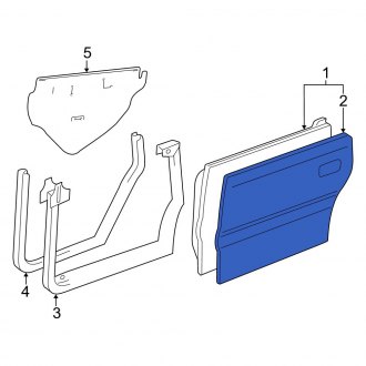 New OEM Rear Left Outer Door Outer Panel Fits, 1997-2001 Lexus ES - Part # 6711433040