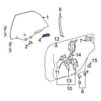 New OEM Rear Right Window Regulator Bracket Fits, 1997-2001 Lexus ES - Part # 6990533010