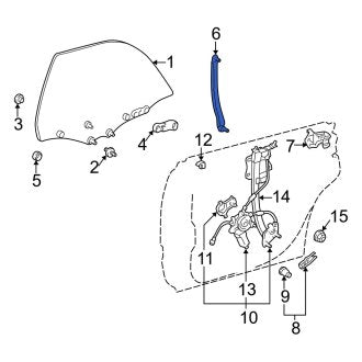 New OEM Rear Right Window Channel Fits, 1997-2001 Lexus ES - Part # 6740733030