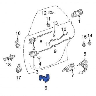 New OEM Rear Right Door Lock Rod Cover Fits, 1997-2001 Lexus ES - Part # 6939333020