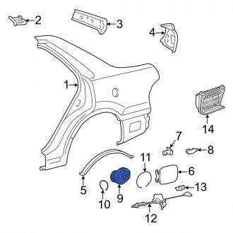 New OEM Rear Fuel Filler Housing Fits, 1997-2001 Lexus ES - Part # 7729133020