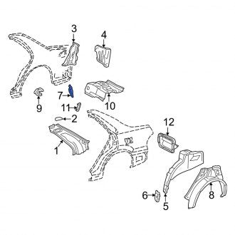New OEM Rear Right Inner Wheel Housing Bracket Fits, 1997-2001 Lexus ES - Part # 6164533010