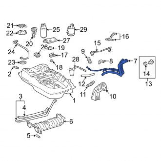 New OEM Lower Fuel Filler Neck Fits, 1995-2004 Lexus ES - Part # 7721333120