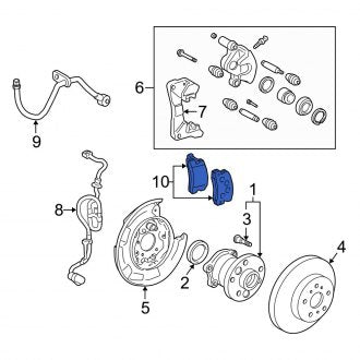 New OEM Rear Disc Brake Pad Set Fits, 2000-2001 Lexus ES - Part # 446632030