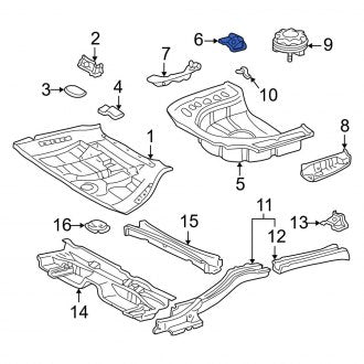 New OEM Rear Floor Pan Reinforcement Fits, 1997-2006 Lexus ES - Part # 5833633010