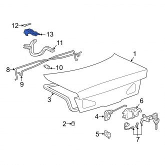 New OEM Right Deck Lid Hinge Bracket Fits, 1997-2001 Lexus ES - Part # 6451133040