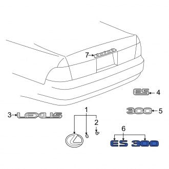 New OEM Rear Deck Lid Emblem Fits, 1997-2001 Lexus ES - Part # PT57733P11