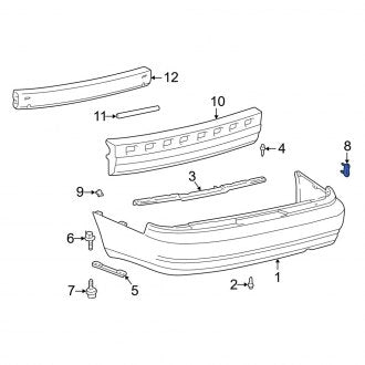 New OEM Genuine Lexus, Rear Bumper Cover Bracket - Part # 5257533070