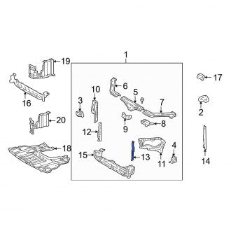 New OEM Left Radiator Support Panel Reinforcement Fits, 1998-2005 Lexus GS - Part # 5327430010