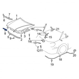 New OEM Front Hood Seal Fits, 1998-2005 Lexus GS - Part # 5337830040