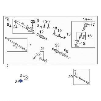 New OEM Left Rack and Pinion Mount Bushing Fits, 1998-2005 Lexus GS - Part # 4551630060