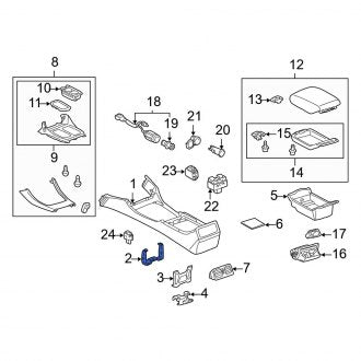 New OEM Center Console Bracket Fits, 1998-2005 Lexus GS - Part # 5899530160