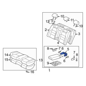 New OEM Rear Console Armrest Bracket Fits, 1998-2005 Lexus GS - Part # 7128150040