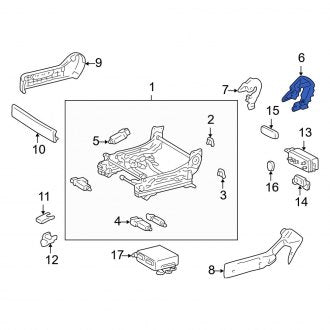 New OEM Left Inner Seat Back Recliner Adjustment Mechanism Cover Fits, 1998-2005 Lexus GS - Part # 7187630100C0